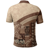 Samoa Mamanu Siapo Mocha Polo Shirt Tatau Malie