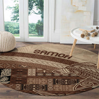 Samoa Mamanu Siapo Mocha Round Carpet Tatau Malie