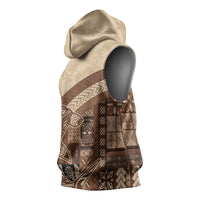 Samoa Mamanu Siapo Mocha Sleeveless Hoodie Tatau Malie