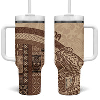 Samoa Mamanu Siapo Mocha Tumbler With Handle Tatau Malie