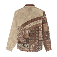 Samoa Mamanu Siapo Mocha Women Casual Shirt Tatau Malie