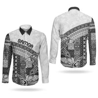 Samoa Mamanu Siapo Classic Black Couples Matching Puletasi and Long Sleeve Button Shirt Tatau Malie