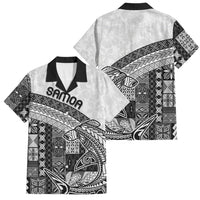 Samoa Mamanu Siapo Classic Black Family Matching Long Sleeve Bodycon Dress and Hawaiian Shirt Tatau Malie