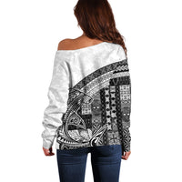 Samoa Mamanu Siapo Classic Black Off Shoulder Sweater Tatau Malie