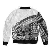 Samoa Mamanu Siapo Classic Black Sleeve Zip Bomber Jacket Tatau Malie