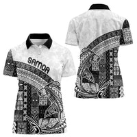 Samoa Mamanu Siapo Classic Black Women Polo Shirt Tatau Malie