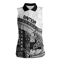 Samoa Mamanu Siapo Classic Black Women Sleeveless Polo Shirt Tatau Malie