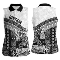 Samoa Mamanu Siapo Classic Black Women Sleeveless Polo Shirt Tatau Malie