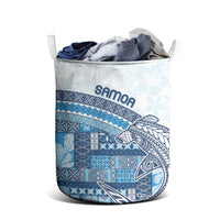 Samoa Mamanu Siapo Royal Blue Laundry Basket Tatau Malie