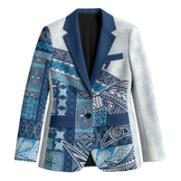 Samoa Mamanu Siapo Royal Blue Blazer Tatau Malie