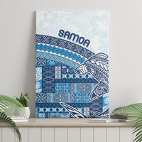 Samoa Mamanu Siapo Royal Blue Canvas Wall Art Tatau Malie