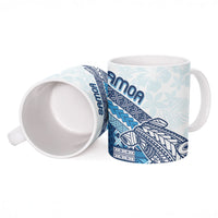 Samoa Mamanu Siapo Royal Blue Ceramic Mug Tatau Malie