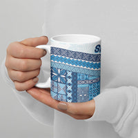 Samoa Mamanu Siapo Royal Blue Ceramic Mug Tatau Malie