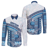 Samoa Mamanu Siapo Royal Blue Family Matching Tank Maxi Dress and Hawaiian Shirt Tatau Malie