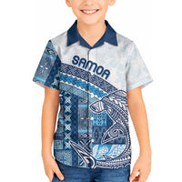 Samoa Mamanu Siapo Royal Blue Hawaiian Shirt Tatau Malie