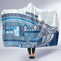 Samoa Mamanu Siapo Royal Blue Hooded Blanket Tatau Malie