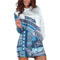 Samoa Mamanu Siapo Royal Blue Hoodie Dress Tatau Malie