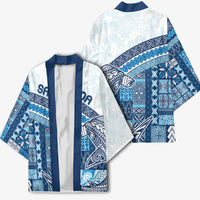 Samoa Mamanu Siapo Royal Blue Kimono Tatau Malie