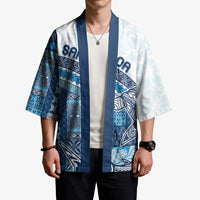 Samoa Mamanu Siapo Royal Blue Kimono Tatau Malie