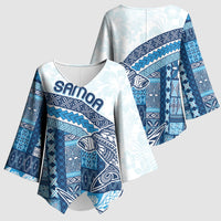 Samoa Mamanu Siapo Royal Blue Kimono Sleeve Blouse Tatau Malie