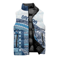 Samoa Mamanu Siapo Royal Blue Sleeveless Puffer Jacket Tatau Malie