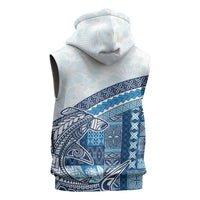 Samoa Mamanu Siapo Royal Blue Sleeveless Zip Hoodie Tatau Malie