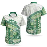 Samoa Mamanu Siapo Forest Green Couples Matching Long Sleeve Bodycon Dress and Hawaiian Shirt Tatau Malie