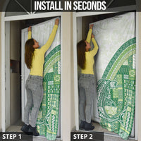 Samoa Mamanu Siapo Forest Green Door Cover Tatau Malie