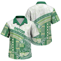 Samoa Mamanu Siapo Forest Green Family Matching Off The Shoulder Long Sleeve Dress and Hawaiian Shirt Tatau Malie