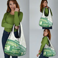 Samoa Mamanu Siapo Forest Green Grocery Bag Tatau Malie