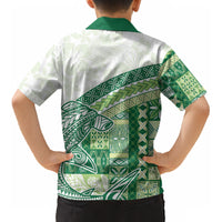Samoa Mamanu Siapo Forest Green Kid Hawaiian Shirt Tatau Malie