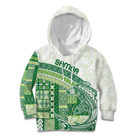 Samoa Mamanu Siapo Forest Green Kid Hoodie Tatau Malie