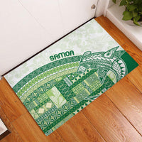 Samoa Mamanu Siapo Forest Green Rubber Doormat Tatau Malie