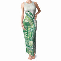 Samoa Mamanu Siapo Forest Green Tank Maxi Dress Tatau Malie