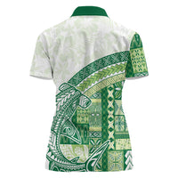 Samoa Mamanu Siapo Forest Green Women Polo Shirt Tatau Malie