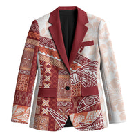Samoa Mamanu Siapo Crimson Blazer Tatau Malie