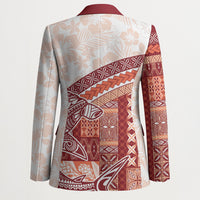 Samoa Mamanu Siapo Crimson Blazer Tatau Malie