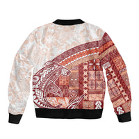 Samoa Mamanu Siapo Crimson Bomber Jacket Tatau Malie