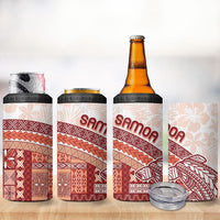 Samoa Mamanu Siapo Crimson 4 in 1 Can Cooler Tumbler Tatau Malie