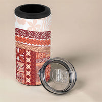 Samoa Mamanu Siapo Crimson 4 in 1 Can Cooler Tumbler Tatau Malie