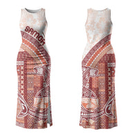 Samoa Mamanu Siapo Crimson Couples Matching Tank Maxi Dress and Hawaiian Shirt Tatau Malie