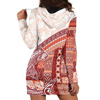 Samoa Mamanu Siapo Crimson Hoodie Dress Tatau Malie