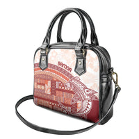Samoa Mamanu Siapo Crimson Shoulder Handbag Tatau Malie
