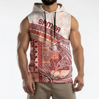 Samoa Mamanu Siapo Crimson Sleeveless Hoodie Tatau Malie