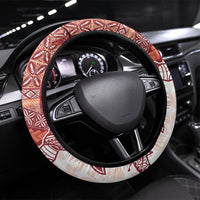 Samoa Mamanu Siapo Crimson Steering Wheel Cover Tatau Malie