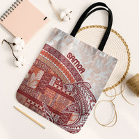 Samoa Mamanu Siapo Crimson Tote Bag Tatau Malie