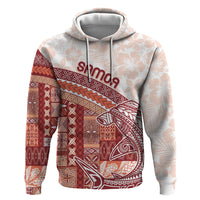 Samoa Mamanu Siapo Crimson Zip Hoodie Tatau Malie
