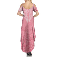 personalised-new-zealand-summer-maxi-dress-pink-ribbon-tattoo-mix-silver-fern