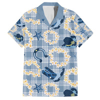 Aloha Hawaii Paniolo Jeans Palaka Family Matching Long Sleeve Bodycon Dress and Hawaiian Shirt Coastal Rodeo LT7 Dad's Shirt - Short Sleeve Pastel Blue - Polynesian Pride