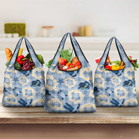 Aloha Hawaii Paniolo Jeans Palaka Grocery Bag Coastal Rodeo LT7 3-pack One Size Pastel Blue - Polynesian Pride